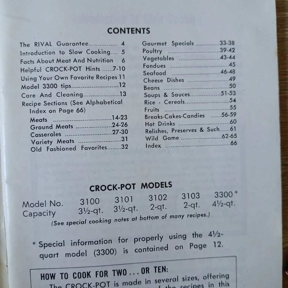 Rival Crock Pot Slow Electric Cooker Cookbook, Instruction Manual 1970 Paperback
